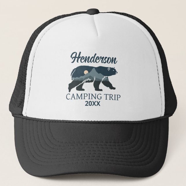 Boné Viagem de Acampamento Familiar Personalizada (Frente)