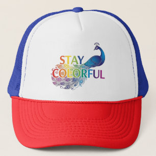 Boné Vibrante "Fique Colorido" Pavão Motivacional