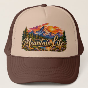 Boné Vida na Montanha Lago Alpino Selvagem