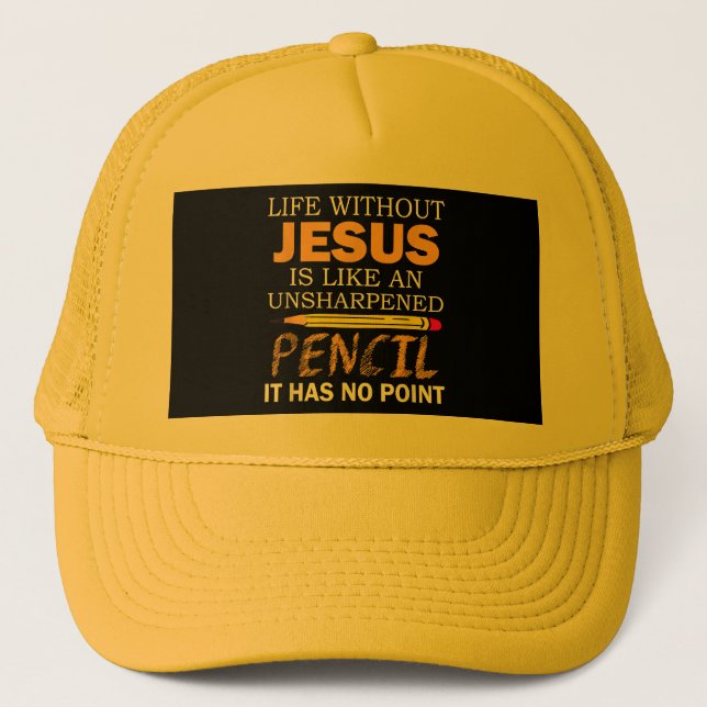 Boné Vida Sem Jesus Engraçado Cristão Religioso Fé (Frente)