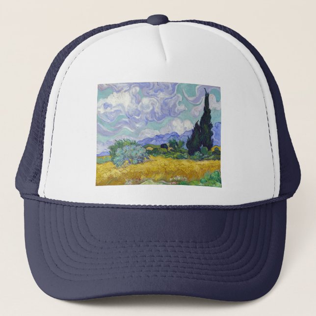 Boné Vincent Van Gogh - Campo de Trigo com Ciprestes (Frente)