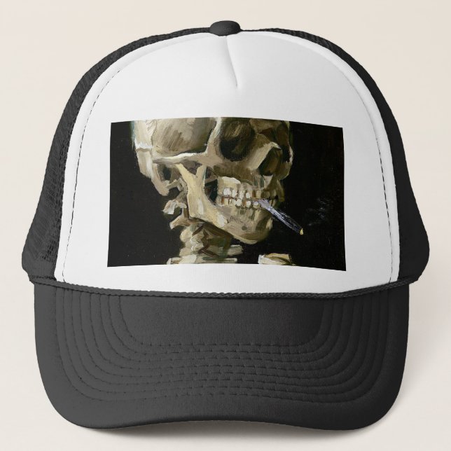 Boné Vincent van Gogh Smoking Skeleton (Frente)