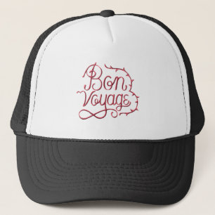 Boné Vinheta de caligrafia boa viagem