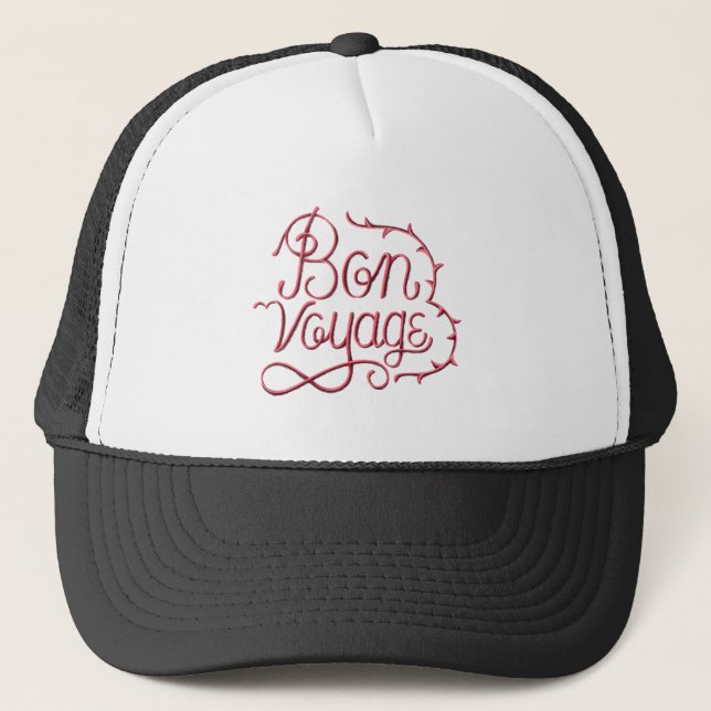 Boné Vinheta de caligrafia boa viagem (Frente)
