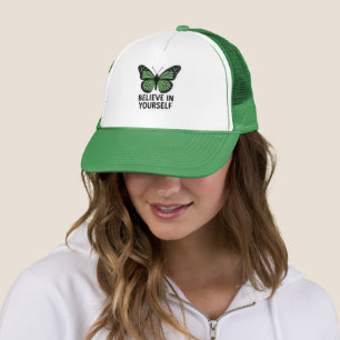 Boné Vinheta de Motivação da Borboleta Verde