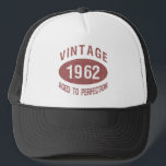 Boné Vintage 1962 60th Birthday<br><div class="desc">Uma ideia de presente de na moda,  com um efeito afetuoso para homens,  pais,  avós,  irmãos,  etc.,  que estão celebrando um aniversário marcante.</div>