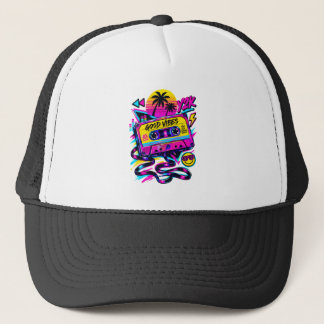 Boné Vintage 90s Retro Cassette Neon Cyberpunk Trucker