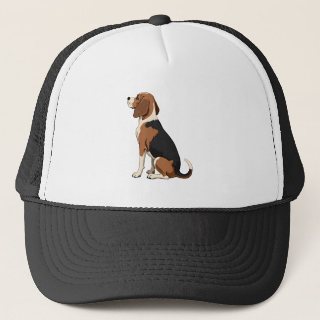 Boné Vintage Beagle Dog Back View Illustration Pet Love (Frente)