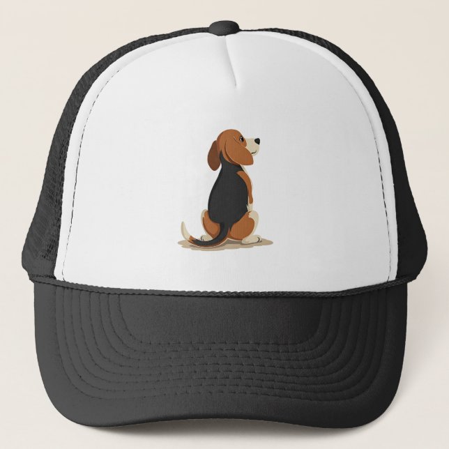 Boné Vintage Beagle Dog Back View Illustration Pet Love (Frente)