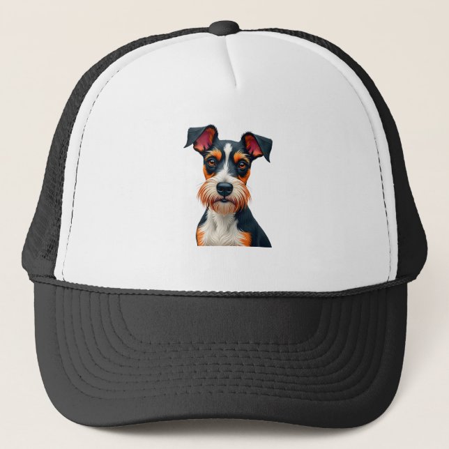 Boné Vintage Colorful Dog Portrait Illustration Retro T (Frente)