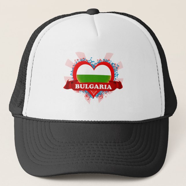 Boné Vintage eu amo Bulgária (Frente)