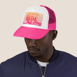 Boné Vintage Gay Cowboy White e Hot Pink Trucker Hat