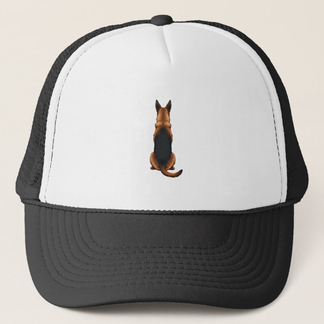 Boné Vintage German Shepherd Back View Dog Illustration (Frente)