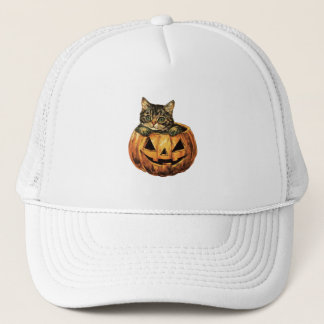 Boné Vintage Halloween Pumpkin Gatinho