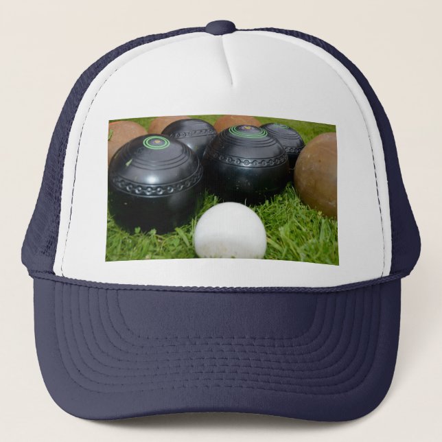 Boné Vintage Lawn Bowls E Jack, Trucker Hat (Frente)