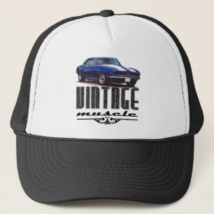 Boné Vintage Muscle Blue Camaro
