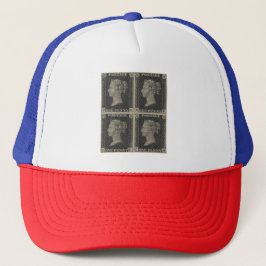 Boné Vintage Penny Black PoStage Stamps Trucker Hat
