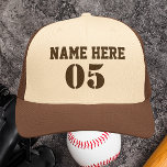Boné Vintage Personalizado Nome do Baseball Número Retr<br><div class="desc">O design de número de baseball personalizado vintage pode ser bom para você se você ama Baseball. Ou pode ser um presente de excelente para aqueles que amam beisebol.</div>