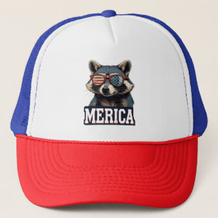 Boné Vintage Raccoon Merica 4° de julho patriota