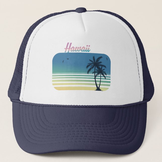 Boné Vintage Retro Aloha Hawaiian Beach Vacation Hawaii (Frente)