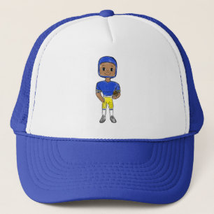 Boné vintage retro jogador de futebol azul amarelo simp
