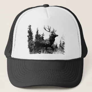 Boné Vintage Stag in Black and White, Veado Animal