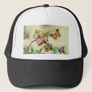 Boné Vintage Watercolor Flores Amarelas Cor-de-Água Ros