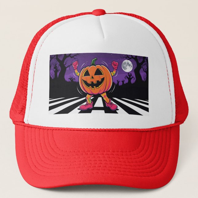 Boné Vira-me Jack-o-lanterno Trucker Hat (Frente)