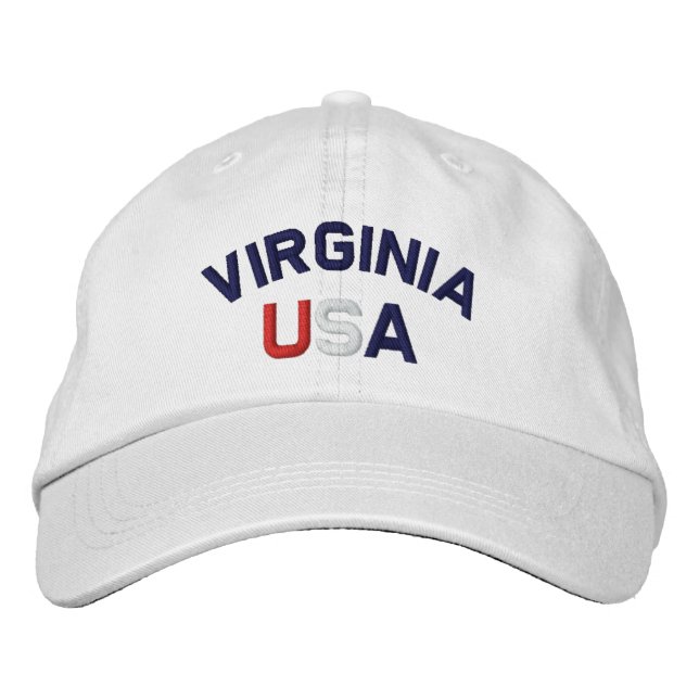 Boné Virginia USA Embroiderado White Hat (Frente)