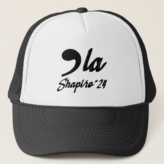 Boné Vírgula-La Kamala Harris Shapiro 2024 Cursiva (Frente)