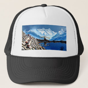 Boné Visão Panorâmica De Annapurna Mountain Nepal