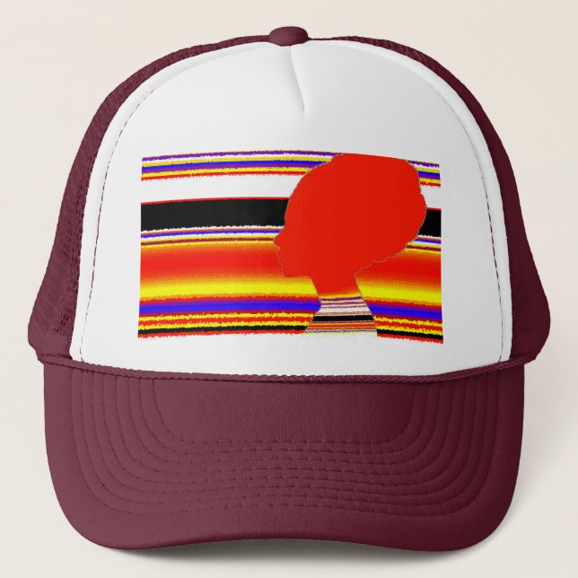 Boné Vivid Red Profile – Pop Art Trucker Cap (Frente)