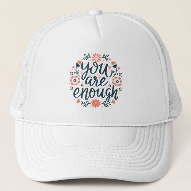 Boné Você é suficiente amor próprio saúde mental citaçõ (Frente)
