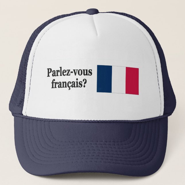Boné Você fala francês? em francês. Sinalizador bf (Frente)
