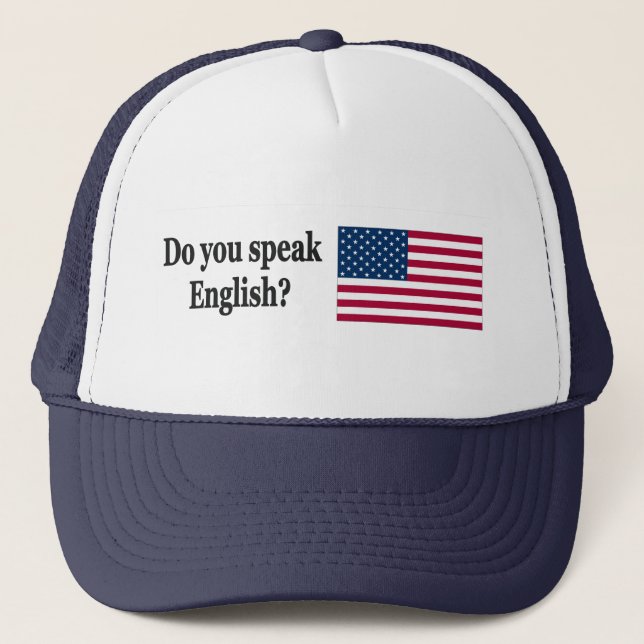 Boné Você fala inglês? em inglês. Sinalizador bf (Frente)