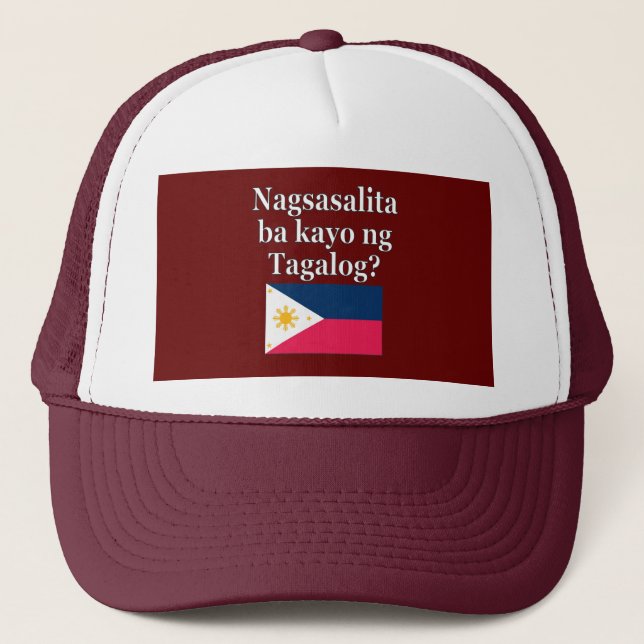Boné Você fala Tagalog? no Tagalog. Sinalizador (Frente)