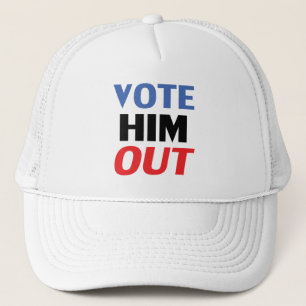 Boné "Votá-lo para fora", azul vermelho, branco