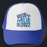 Boné Votação: 22/2/2022<br><div class="desc">Vote Blue em 2022. Partido democrático legal que votou nas eleições a médio prazo. Um democrata elegante design de burro sobre o voto de hetero democrata nas eleições para tornar a América melhor. Os eleitores devem permanecer ativos nas corridas estaduais e locais.</div>