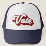 Boné Votação Retroativa | Vermelho<br><div class="desc">Saia e vote este ano de eleição! Este chapéu apresenta o texto Votar em uma letra vermelha retrorativa! Também disponível em azul!</div>