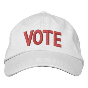 Boné Votar tipografia moderna vermelha