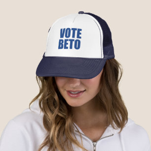 Boné Vote Beto O'Rourke azul e branco moderno