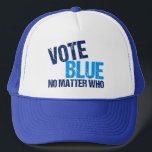 Boné Vote Blue No Matter Who Democratic Party<br><div class="desc">Vote Blue No Matter Who. Cool democratic party voter gift with a funny political quote. Democrat election humor about voting straight ticket democrat in the election and making America liberal.</div>