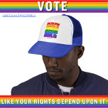 Boné Votem como seus direitos LGBTQ dependem disso<br><div class="desc">Votem Como Seus Direitos LGBTQ Dependem De Seu Chapéu De Caminhoneiro. Ponha a palavra ao vestir este chapéu. Os nossos direitos estão em jogo. Saia e vote (BLUE). Votar Azul (editável)</div>