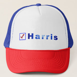 Boné Voto para Harris Red Check in Blue Box Hats