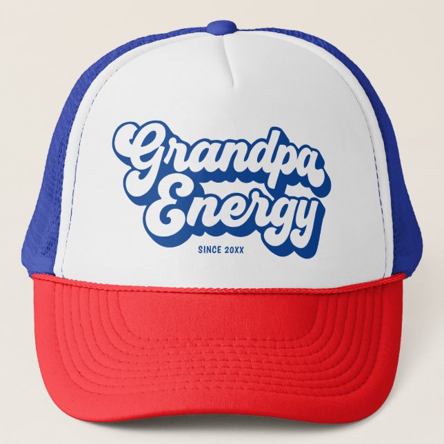 Boné Vovô Azul Energia Retro Desde Ano de Design (Frente)