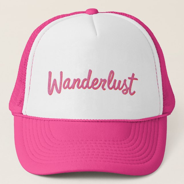 Boné Wanderlust Pink Dream Girly Hiking Outdoors Travel (Frente)