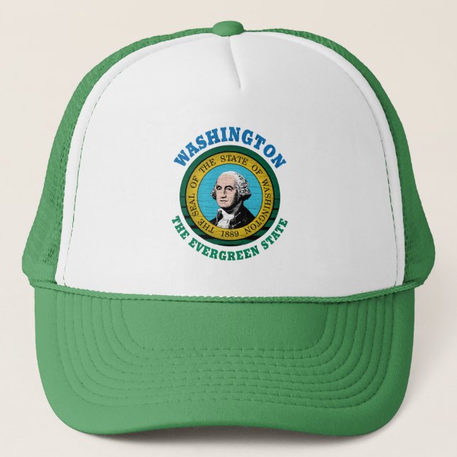BONÉ WASHINGTON EVERGREEN STATE FLAG TRUCKER HAT (Frente)