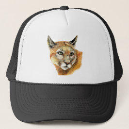 Boné Watercolor Cougar Puma Animal Nature Art