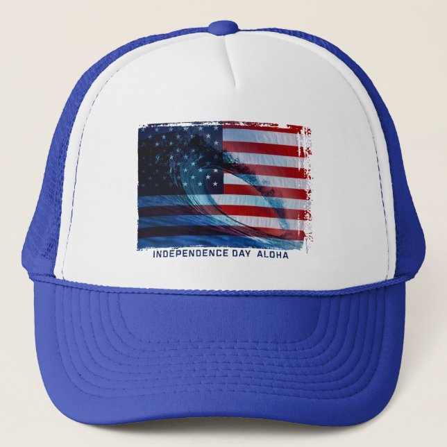 Boné Wave Flag USA Trucker Hats (Frente)