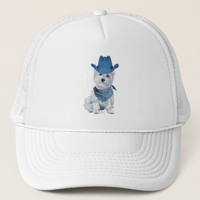 Boné Westie Cowboy de Azul (Frente)